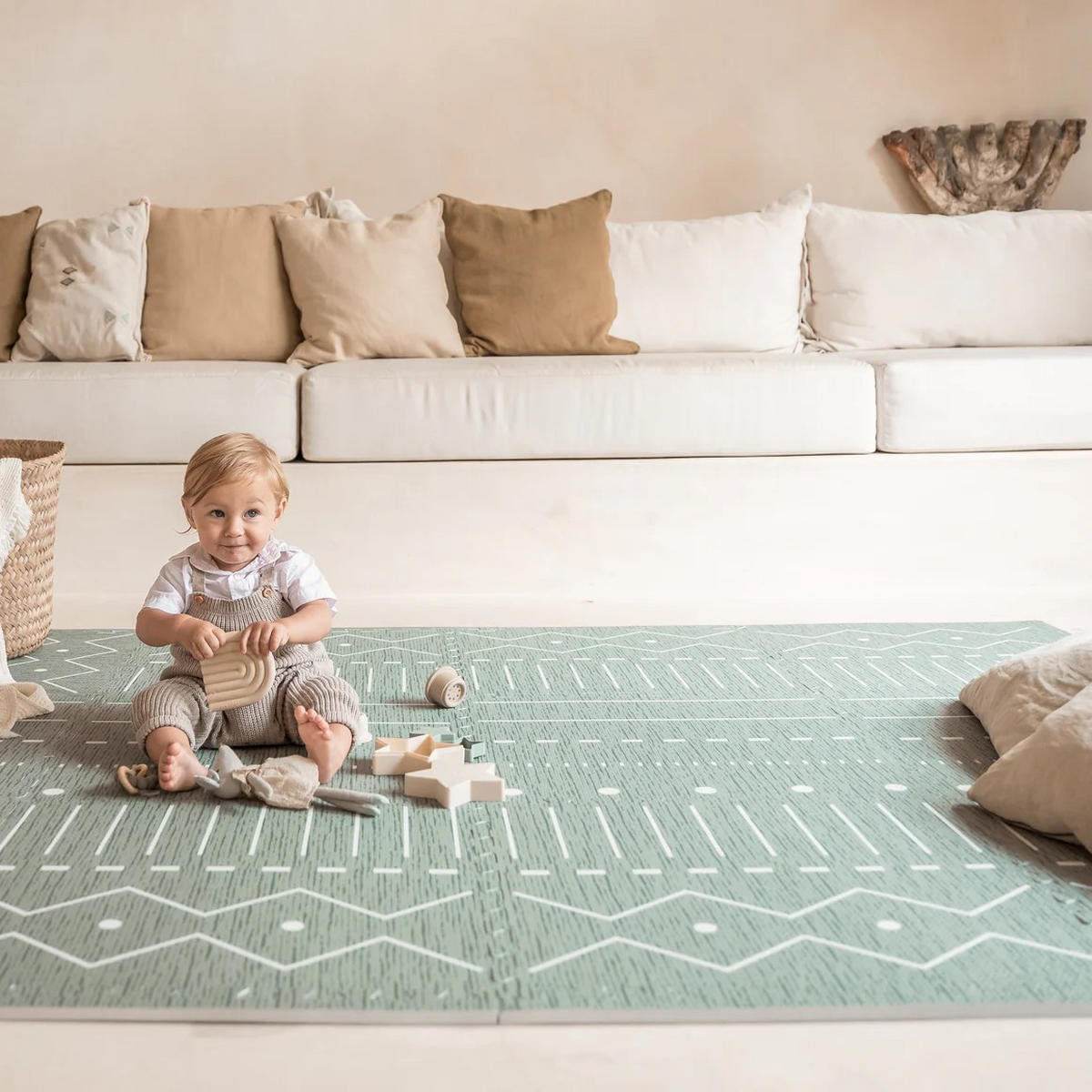 SPIELMATTE Berber Moss grün 120x180 - Grün, Kunststoff (120/180cm)