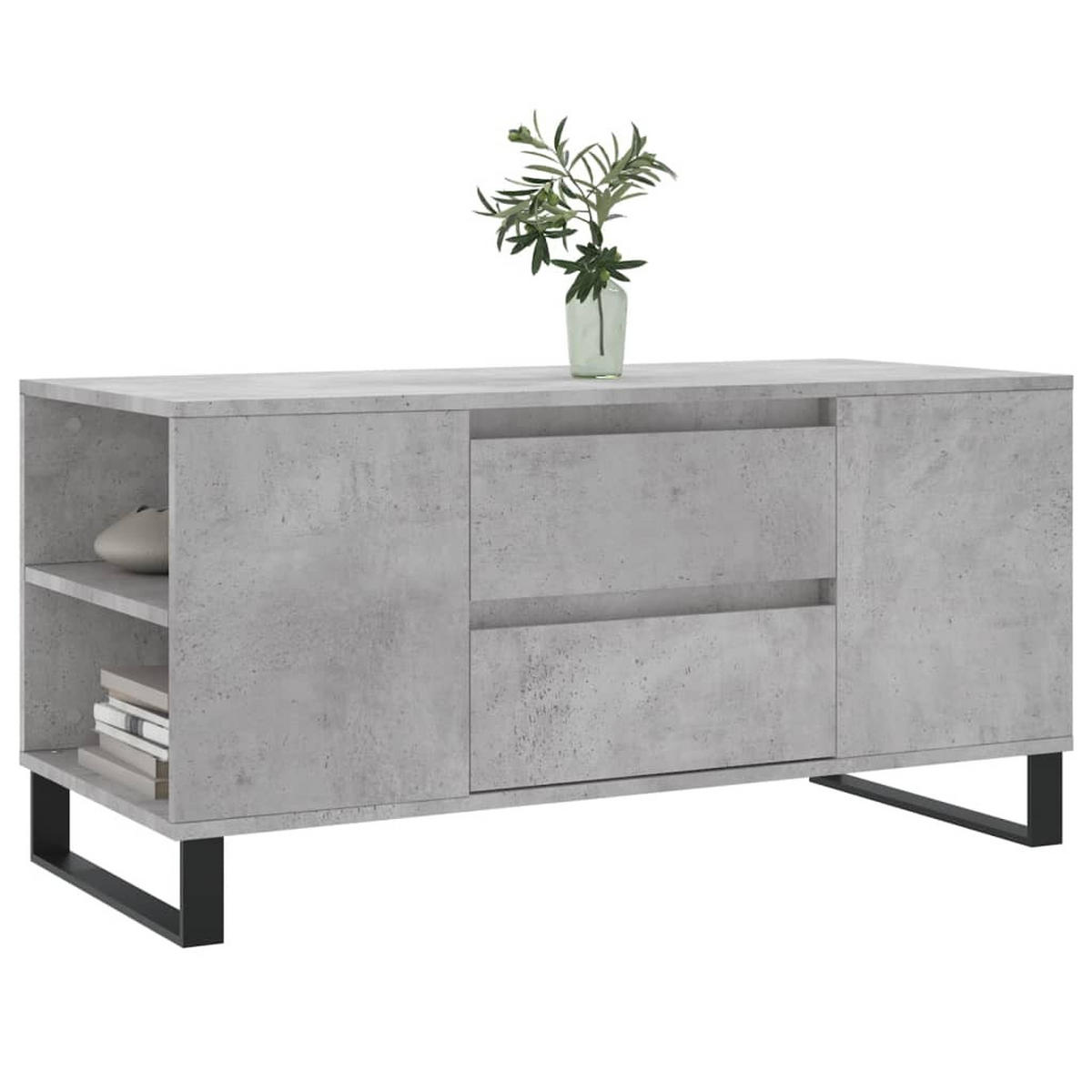 COUCHTISCH Betongrau 102x44,5x50 cm Holzwerkstoff - Grau, Holzwerkstoff (102/44.5/50cm) - furnicato