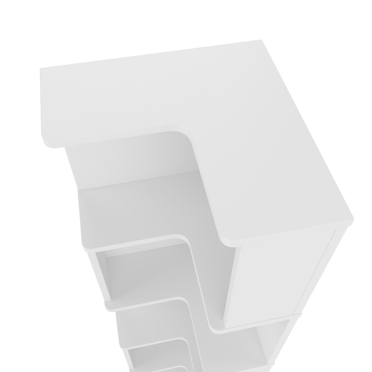 BÜCHERREGAL in Weiß mit LED für Arbeitszimmer und Büro, B63.5/T45/H175 cm - Weiß, Holzwerkstoff (63.5/175/45cm) - STILVORA