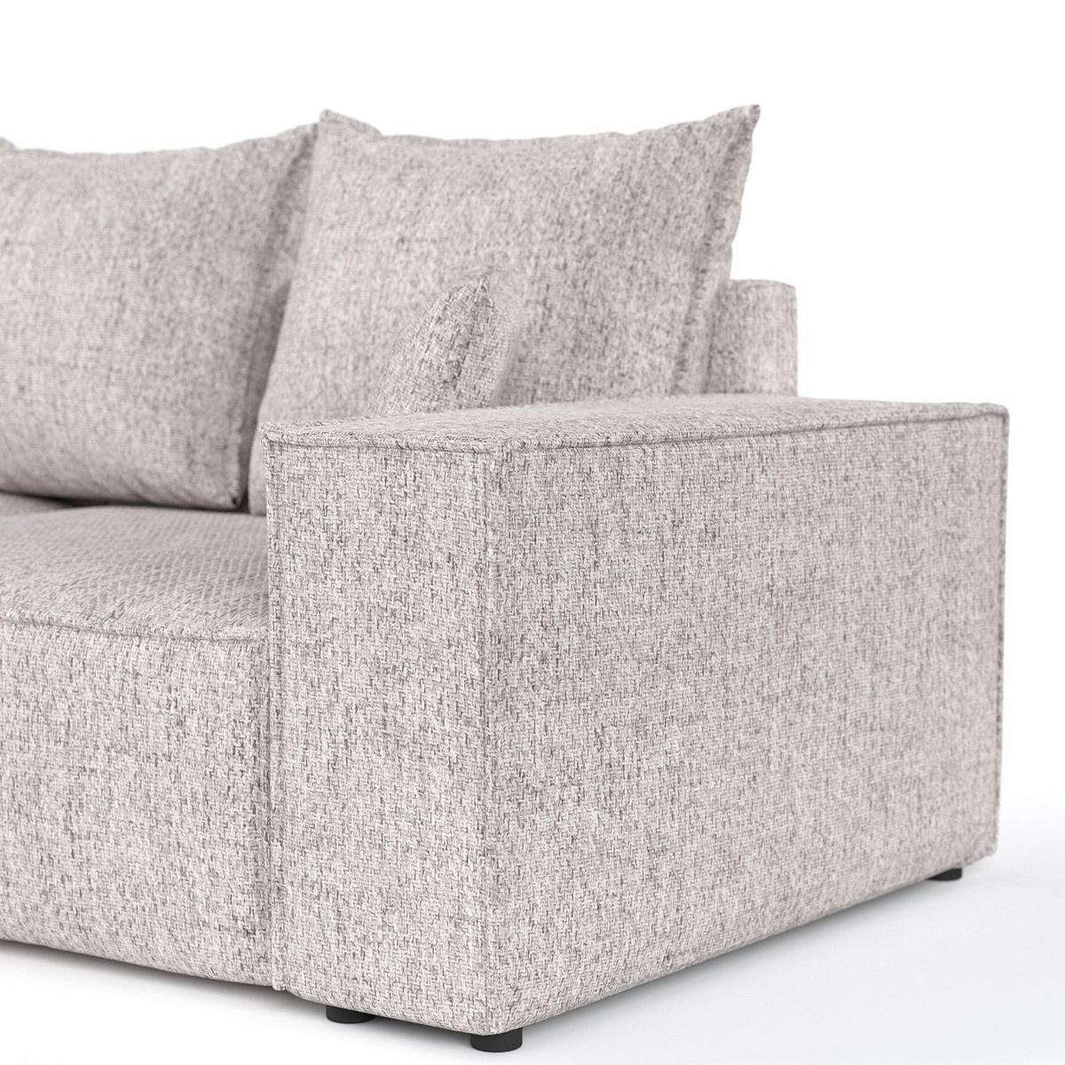 ECKSOFA SENSO mit Schlaffunktion Beige im Neve Stoff - Beige/Schwarz, Holz/Holzwerkstoff (255/148cm) - AltaBeds