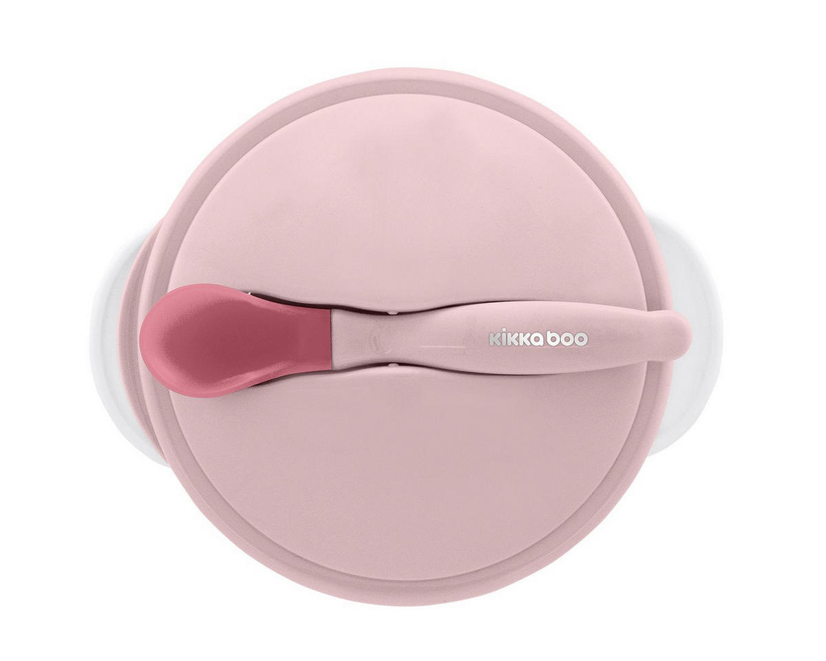 KINDERSCHÜSSEL Essschüssel 250 ml rosa Deckel, ab 4 Monaten, ab 4 Monate, leicht zu reinigen, für unterwegs - Rosa, Kunststoff (12/7/14cm) - Kikka boo