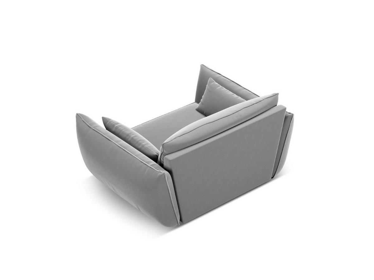 SESSEL Kaelle aus Samt grau - Grau, Textil (100/85/128cm) - Micadoni