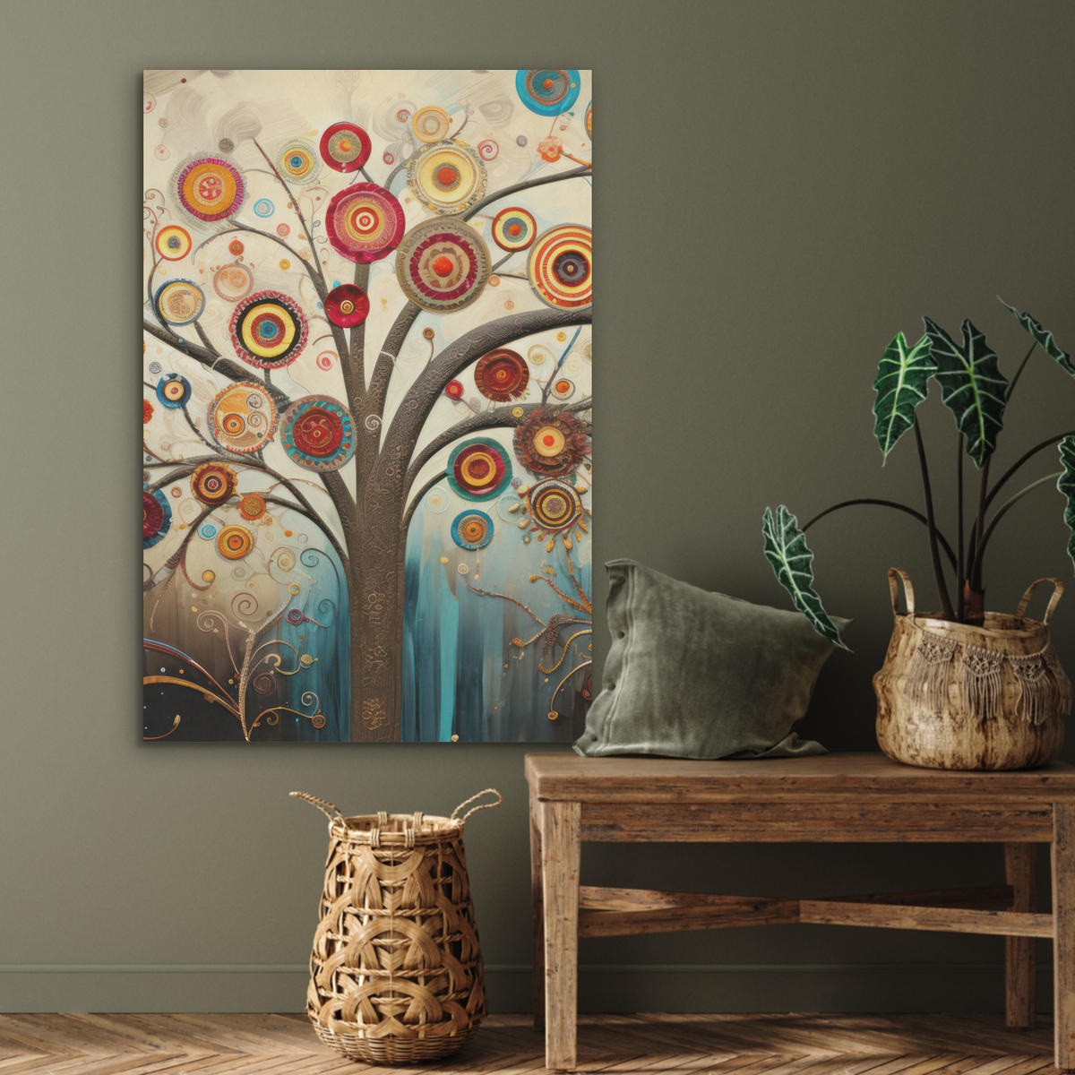AKUSTIKBILD Baum - Baum des Lebens - Farbe Wanddeko 60x90 cm - Braun, Kunststoff (60/90/0.9cm) - MuchoWow
