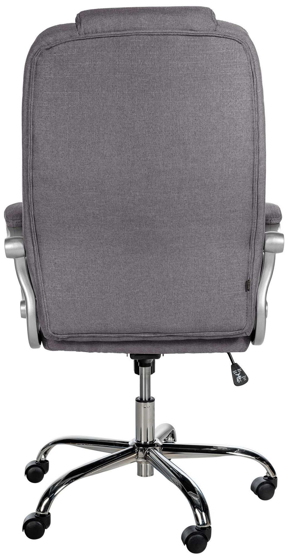 CHEFSESSEL Stoff Grau - Chromfarben/Grau, Textil/Metall (66/113/70cm) - CLP