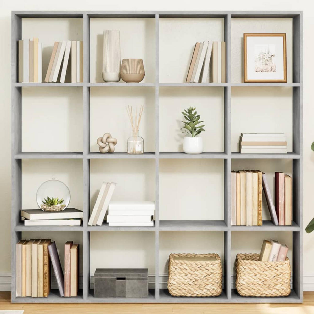 BÜCHERREGAL Betongrau 137,5/29/137,5 Cm Holzwerkstoff - Grau, Holzwerkstoff (29/137.5/137.5cm) - vidaXL