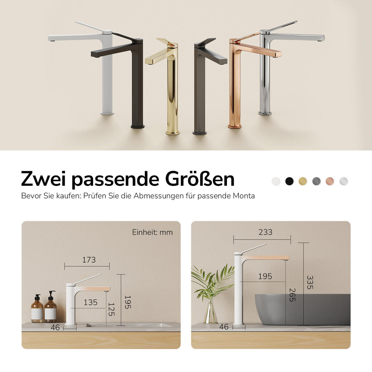 WASCHTISCHARMATUR mit Zertifiziertem Filterelement Weiß Matt Hoher Stil - Weiß, Metall (23.3/4.6/33.5cm) - EMKE