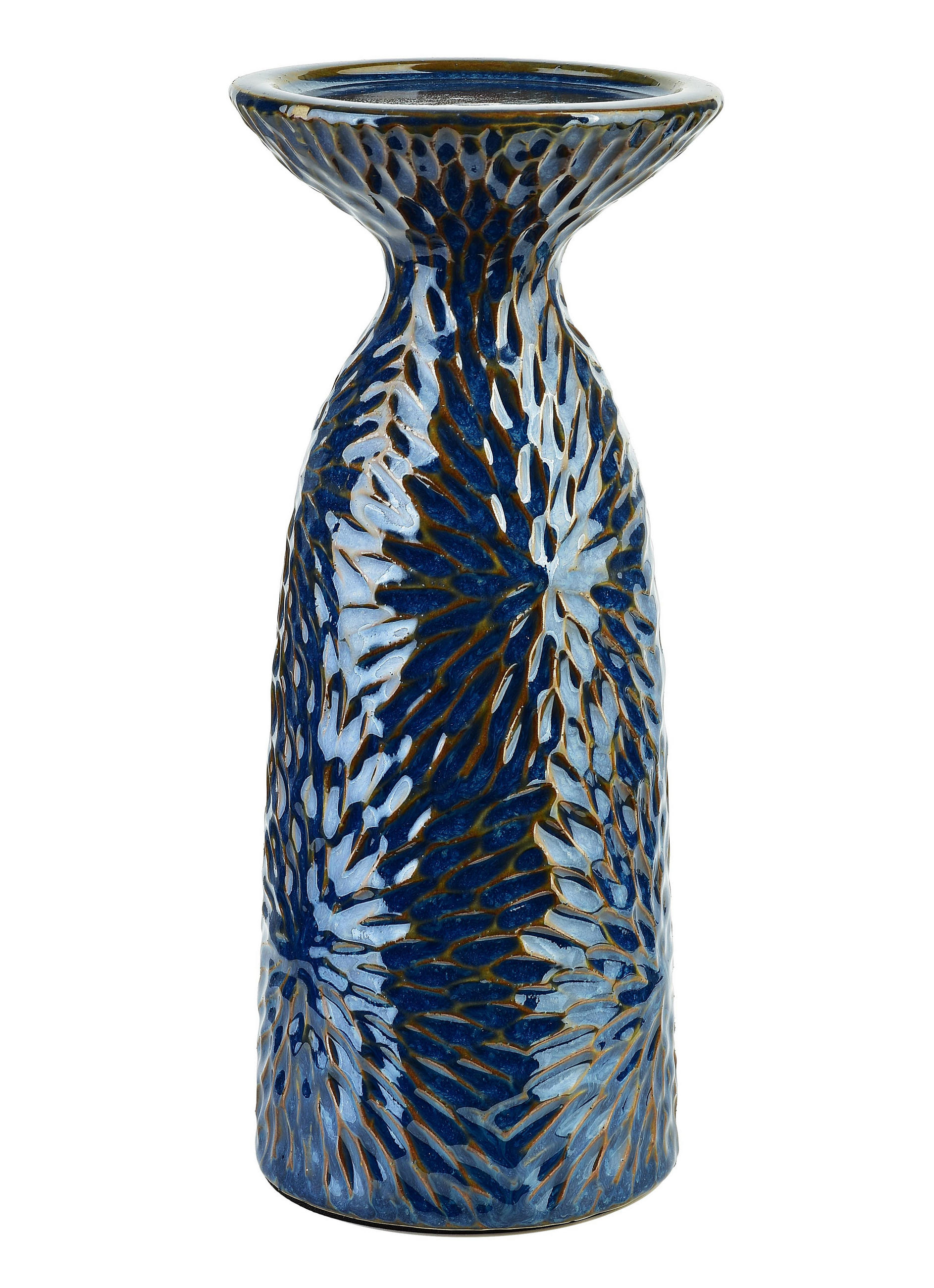 KERZENSTÄNDER Yarine Blau 11/10/25 cm Keramik - Blau, Keramik (10/25/11cm) - Mondex