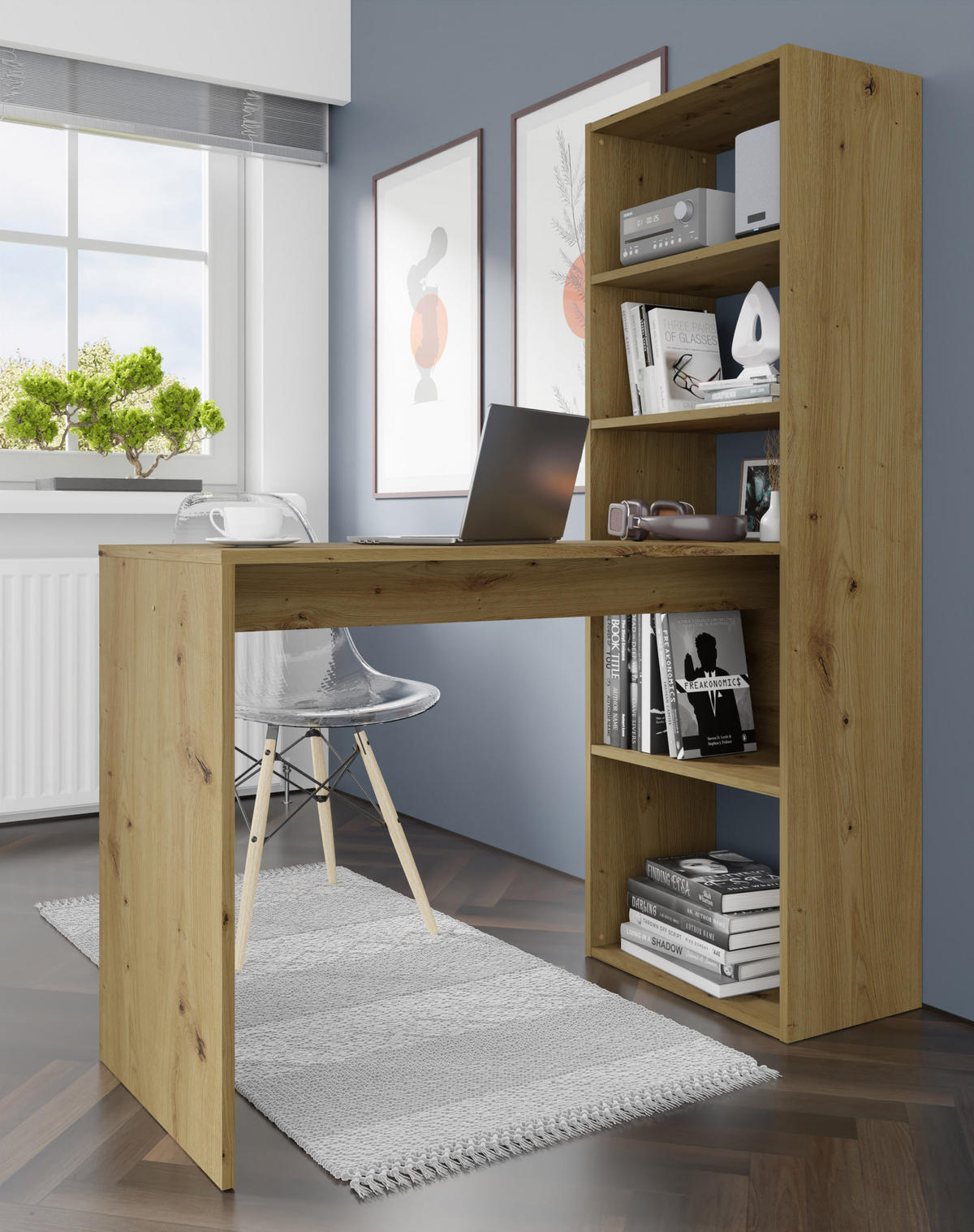 SCHREIBTISCH Artisan Eiche 50/150/120 - Eiche Artisan, Holzwerkstoff (120/50/150cm) - RAUMHIRSCH FURNITURE