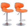 BARHOCKER 2er Set Lederlook orange - Chromfarben/Orange, Textil/Metall (46/88/49cm) - CLP
