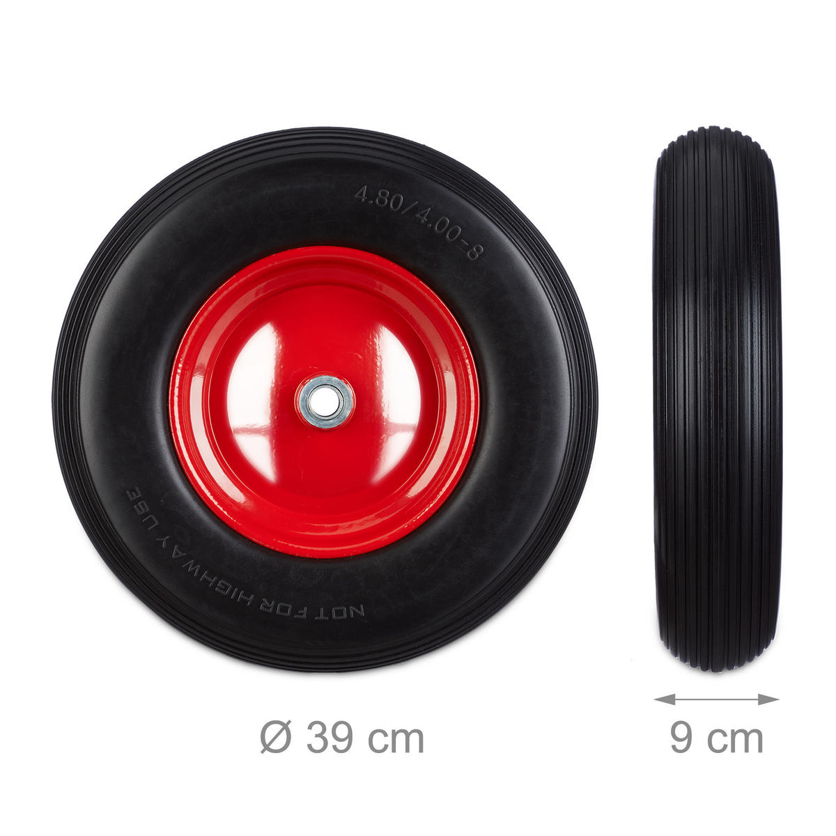 SCHUBKARRENRAD - Multicolor, Kunststoff/Metall (39/39/9cm) - Relaxdays