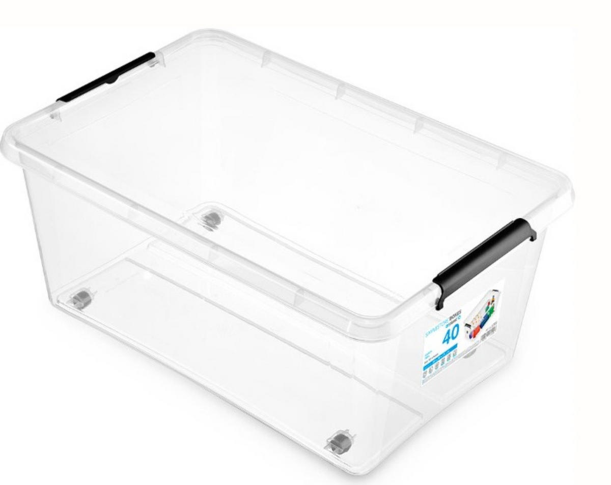 AUFBEWAHRUNGSBOX, S-free, 40L 3er-Set - Transparent, Kunststoff (58/25/39cm)