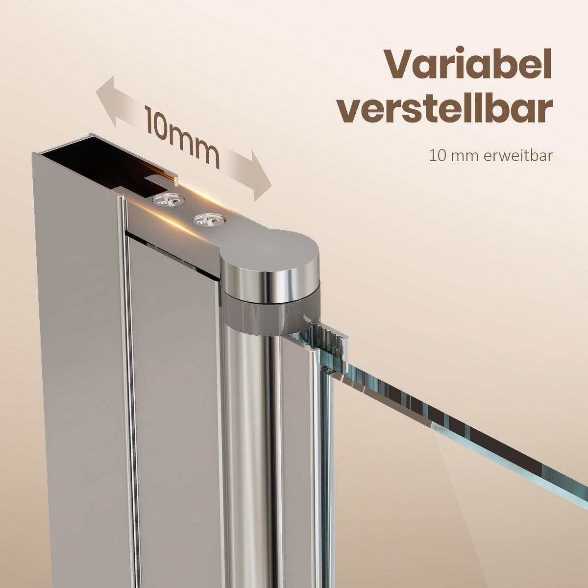 DUSCHTRENNWAND Chromfarben 90/195 cm - Chromfarben, Glas (90/195cm) - EMKE