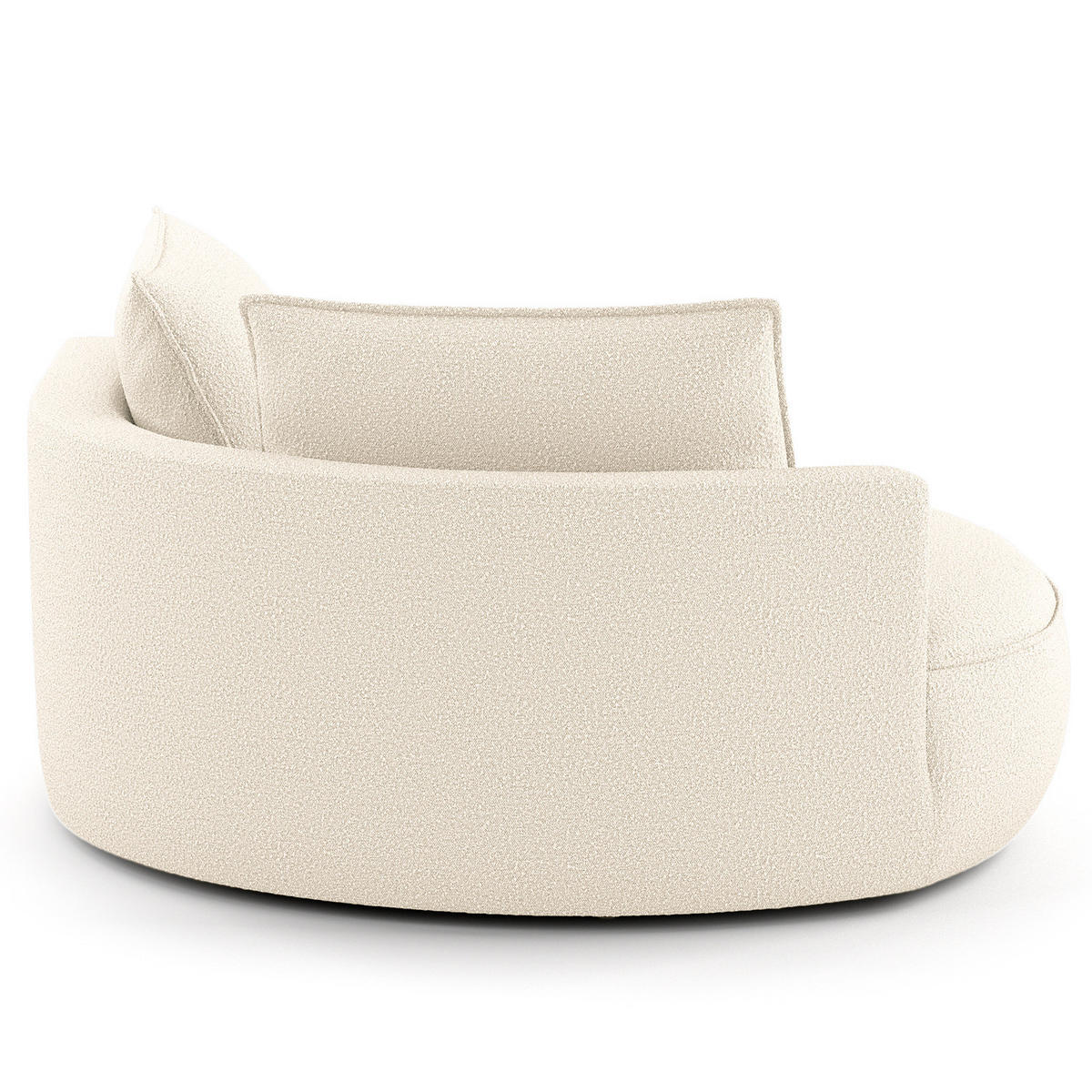 OTTOMANE - modular - Creme/Schwarz, Kunststoff/Textil (126/82/154cm) - home24