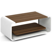 COUCHTISCH Sora in Tobacco Franklin Walnuss mit abgerundetem weißem Metallgestell 100/50/41 cm - Walnussfarben/Schwarz, Holzwerkstoff (50/100/41cm) - WFL GROUP