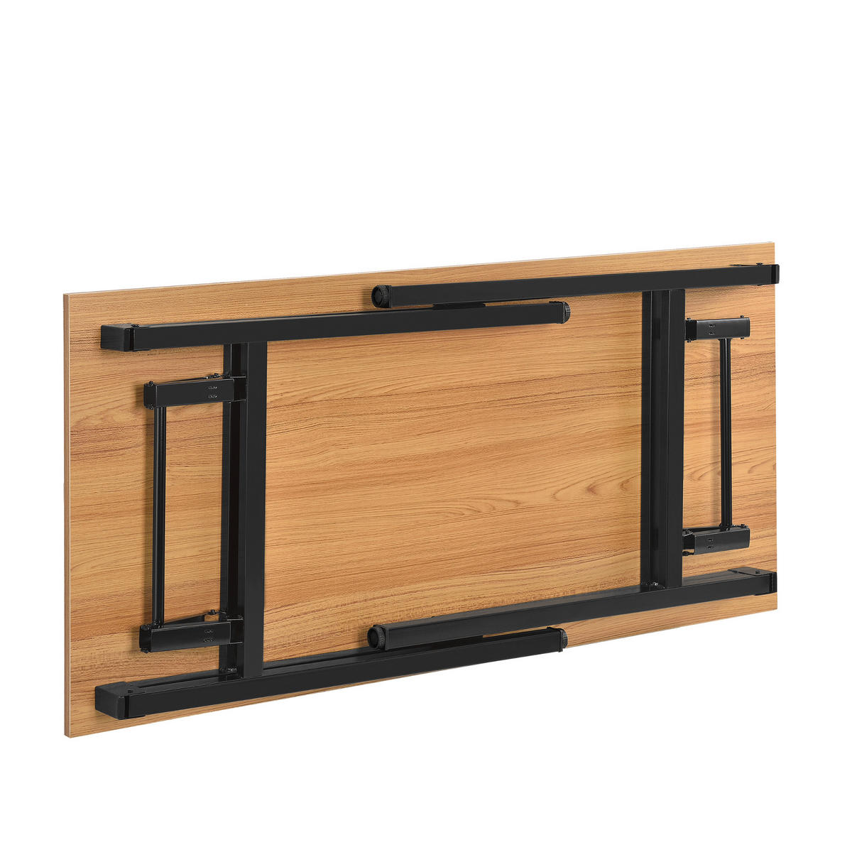 KLAPPTISCH - Buchefarben/Schwarz, Holzwerkstoff/Metall (120/76.4/60cm) - [neu.haus]