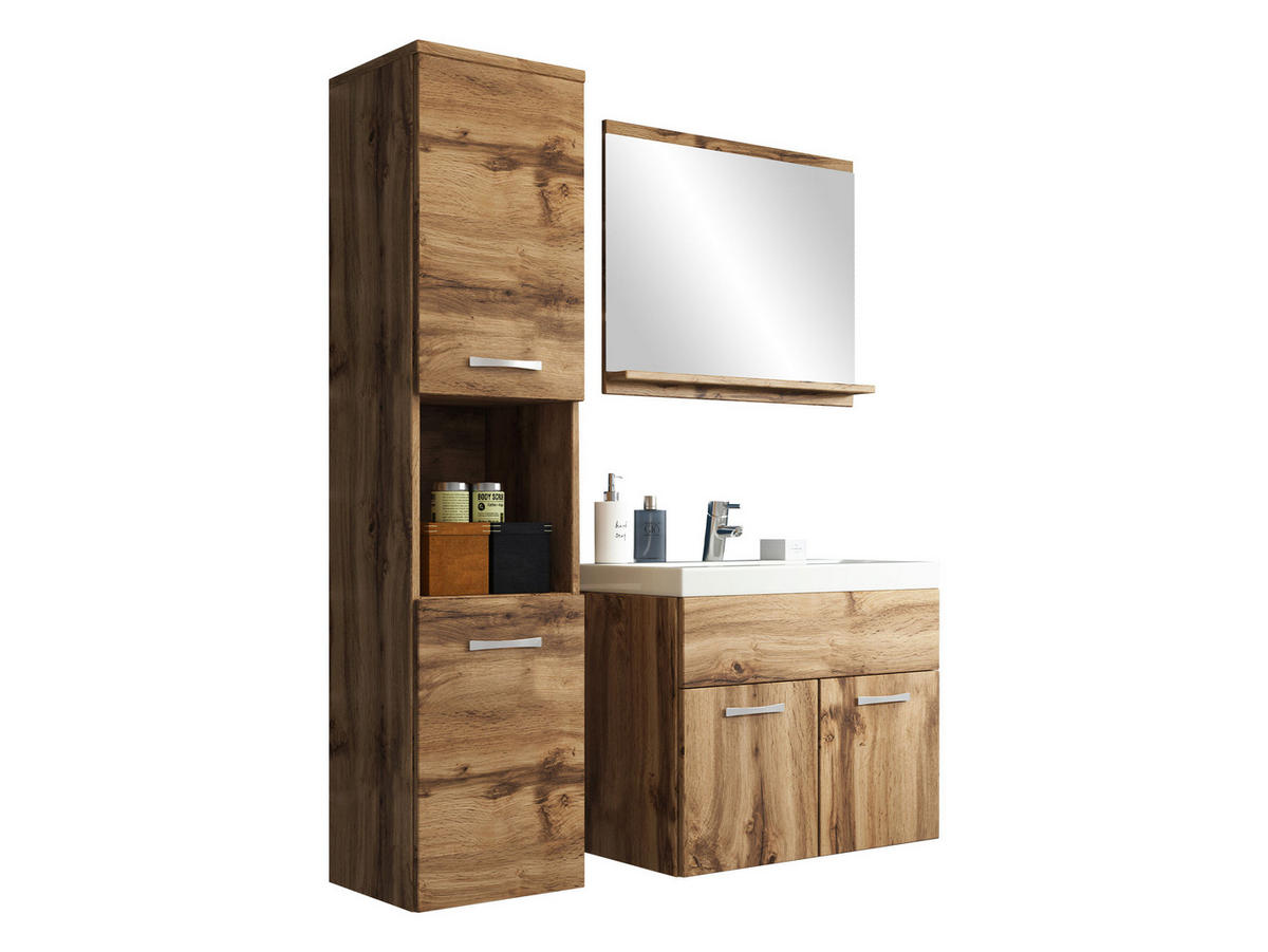BADMÖBEL-SET Montreal - Eiche Wotan, Holzwerkstoff (30/132/30cm) - MIRJAN24