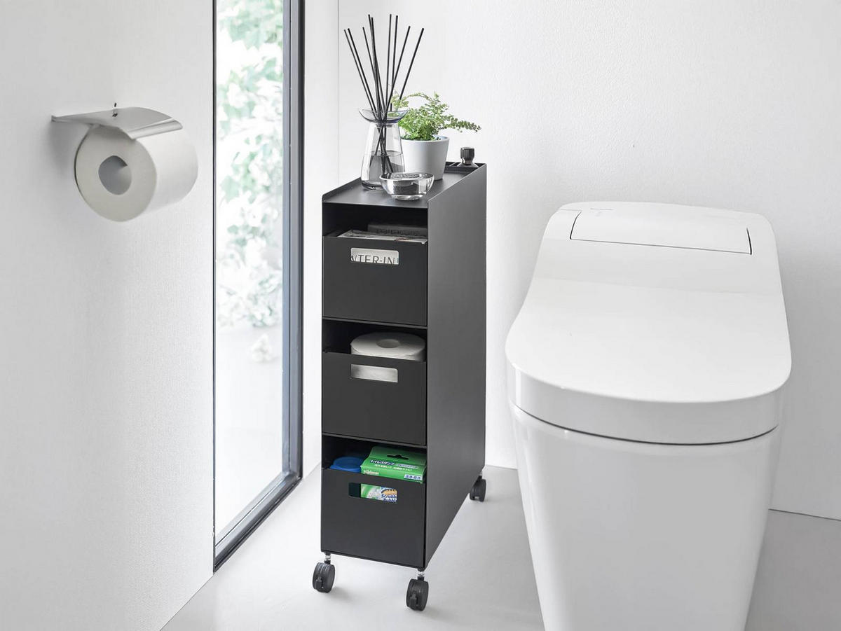 AUFBEWAHRUNGSREGAL Tower schwarz 17/58/43 cm - Schwarz, Metall (17/58/43cm) - Yamazaki