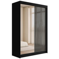 KLEIDERSCHRANK VESLI - 120 cm - Schwarz|Grau - Schwarz/Grau, Holzwerkstoff (120/215/61cm) - ALTDECOR