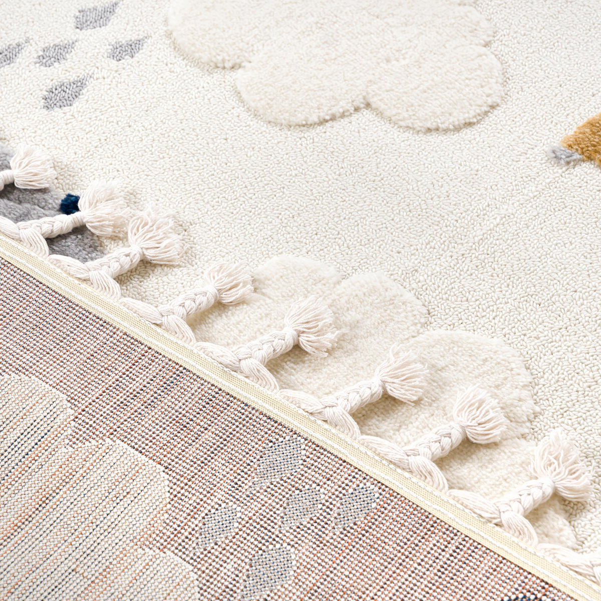 KINDERTEPPICH Beige Regenschirm - Mittelflor Rechteckig Weich 120 x 170 cm - Multicolor/Grau, Textil (120/170cm) - Mazovia