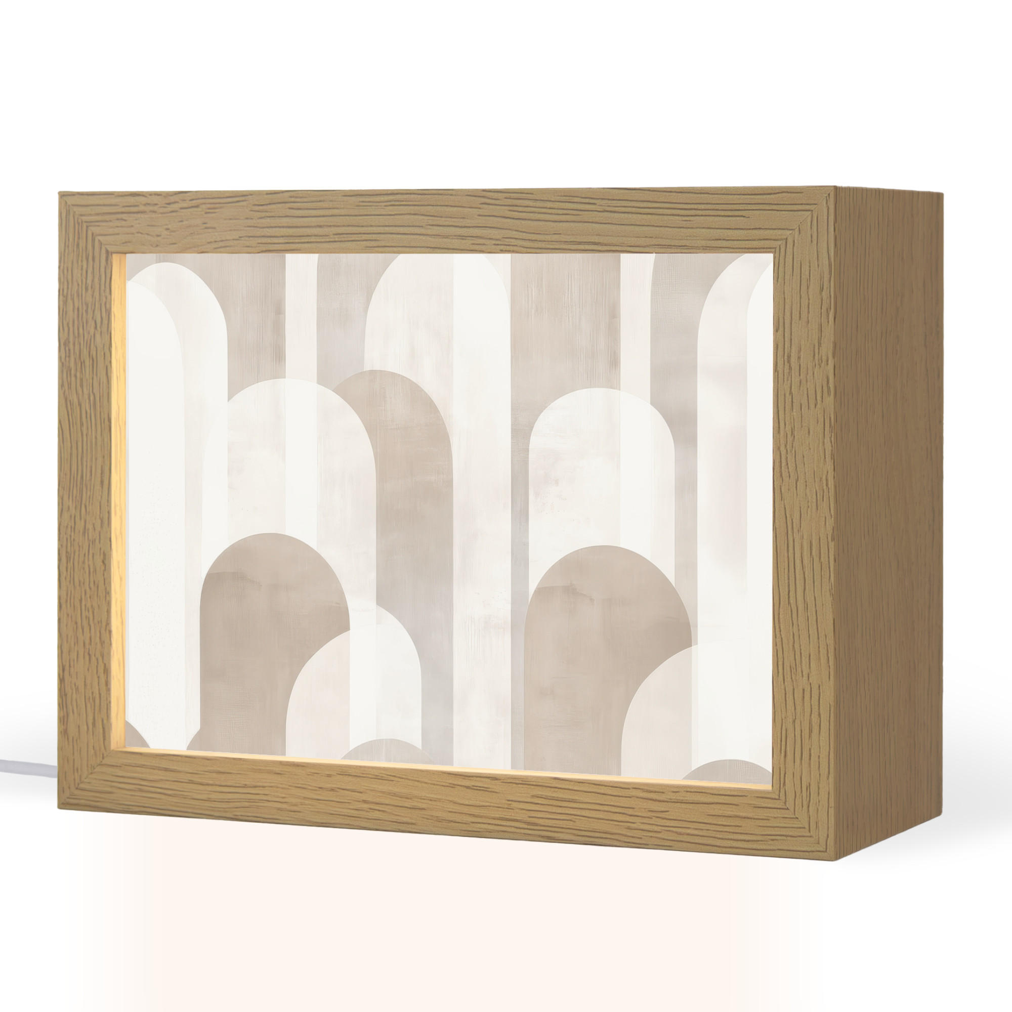 OnlyWow STOLNÍ LAMPA Abstraktní oblouky - Moderní - Béžová 20x15 cm