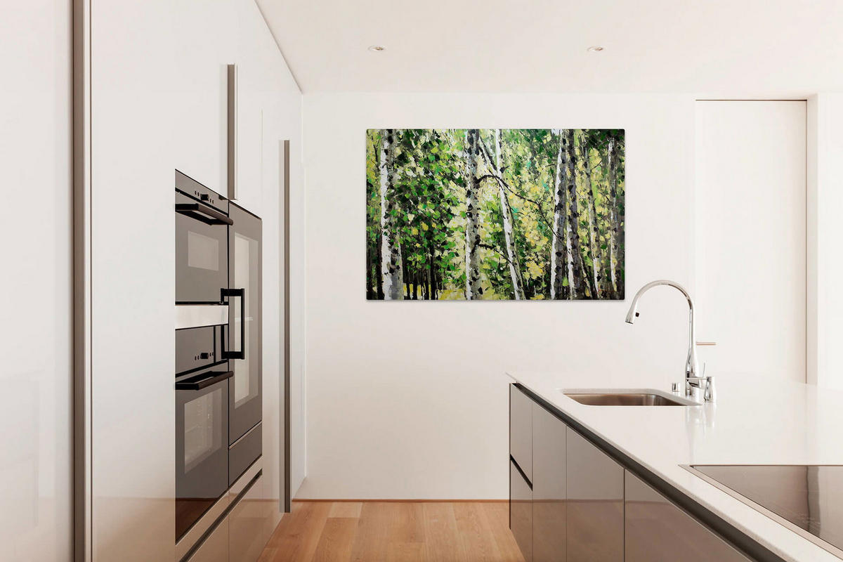 ÖLGEMÄLDE 123/83 cm - Grün, Holz/Textil (3/83cm) - KUNSTLOFT
