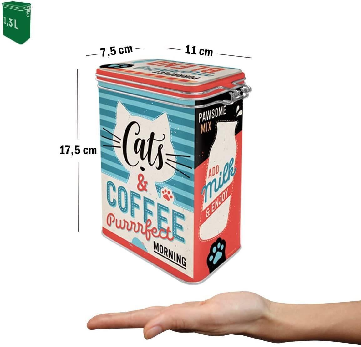 AROMADOSE Animal Club Cats & Coffee - Multicolor, Metall (11/17.5/7.5cm) - Nostalgic-Art