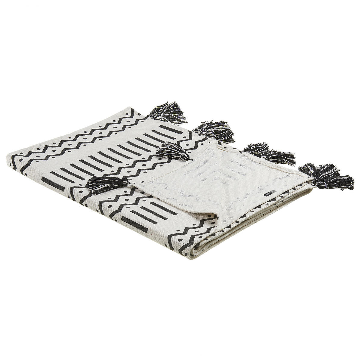 DECKE Weiß Unnao 130/180 cm - Weiß, Naturmaterialien/Textil (130/180cm) - Beliani
