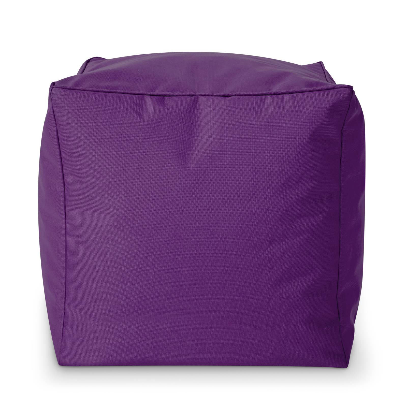 SITZSACK-HOCKER Pouf "Cube" 40x40x40cm - Lila, Textil (40/40/40cm) - Green Bean