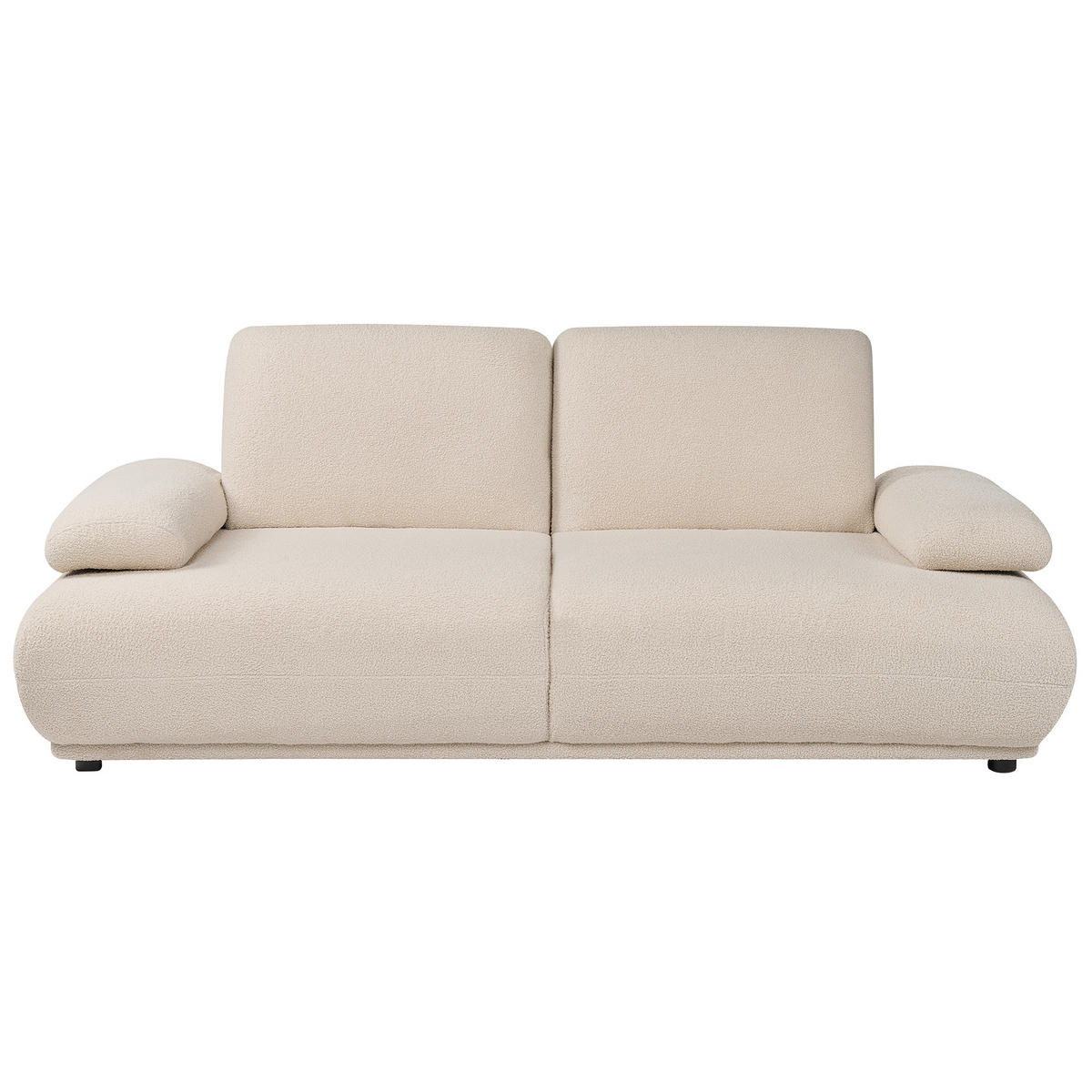 3-SITZER-SOFA Bouclé Beige Nacka - Beige/Braun, Textil (211/89/110cm) - Beliani