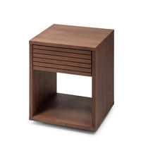 NACHTTISCH Emma aus Eichenholz und Walnuss-Oberfläche - Braun, Holz (40/50/38cm) - WOODEK