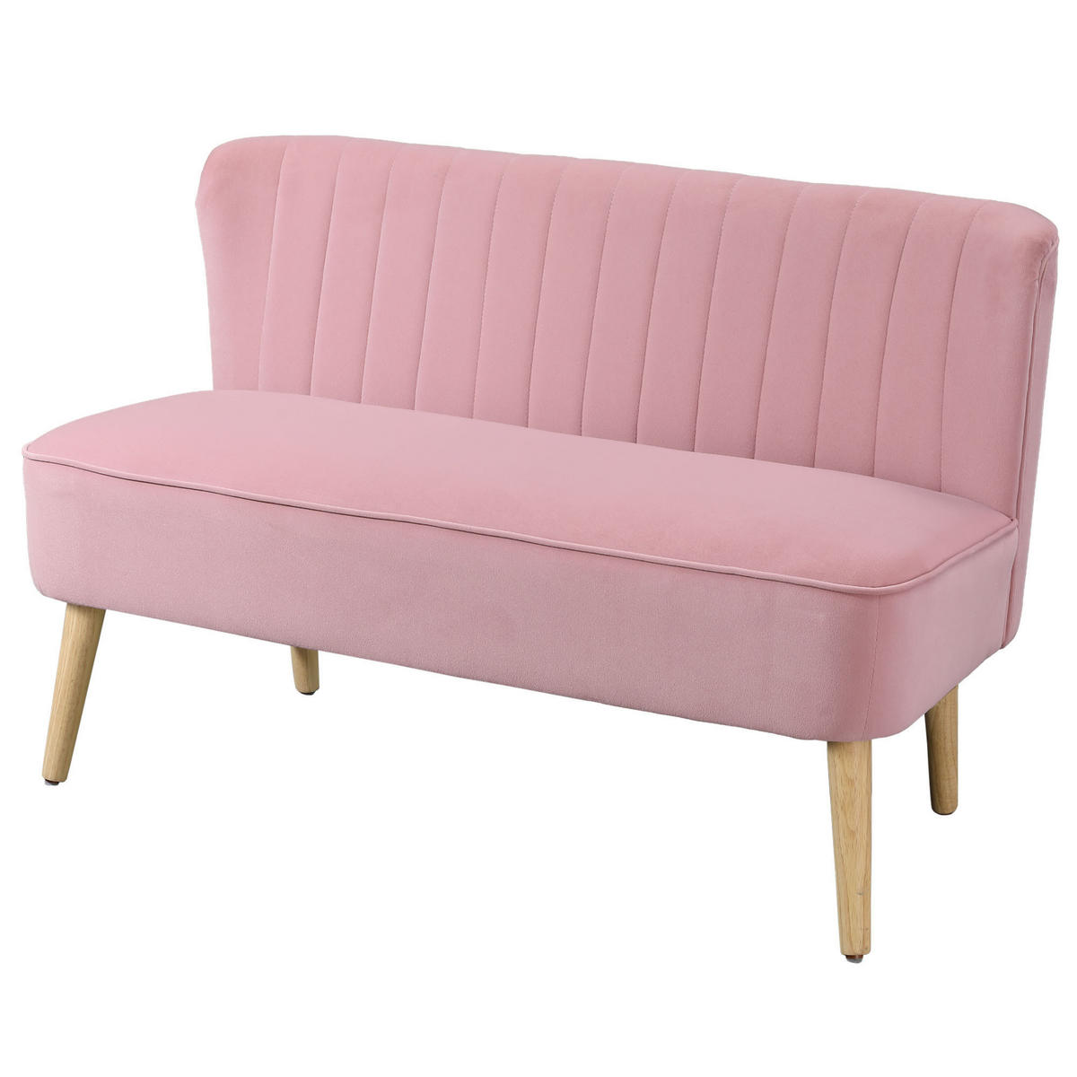2-SITZER-SOFA DE-06562 Stoffsofa, Polstersofa, breit Rosa - Pink, Holz/Textil (117/77/56.5cm) - ComfortXL