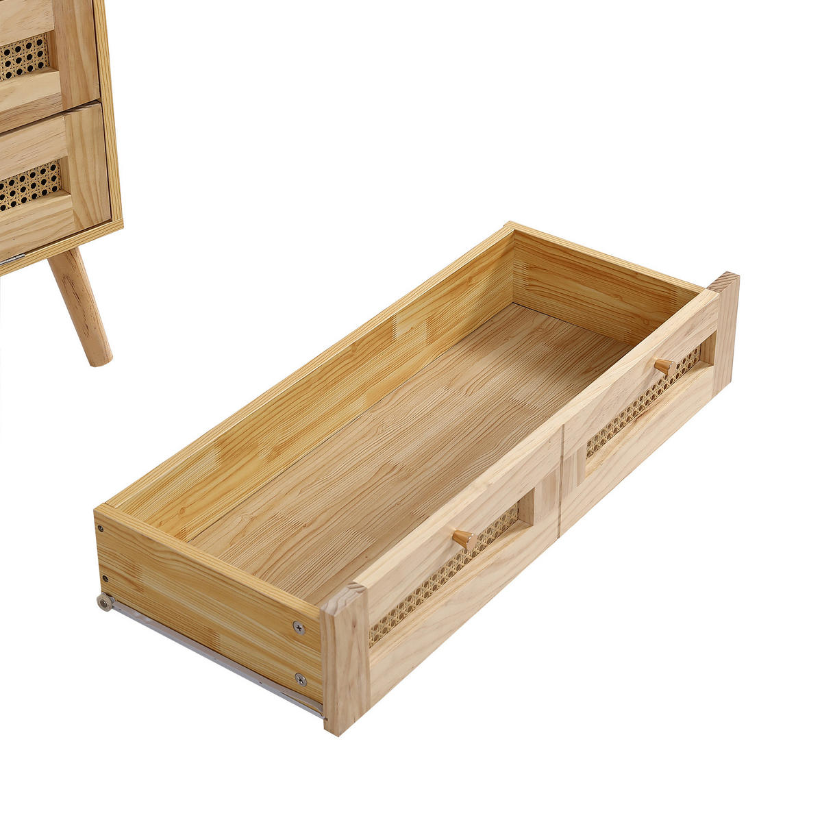 SIDEBOARD Eiche 90/40/64 cm - Beige, Holzwerkstoff/Metall (40/64/90cm) - Urban Meuble