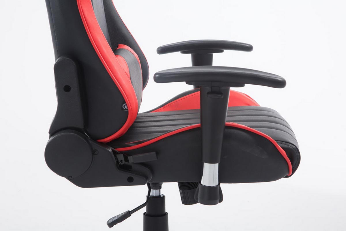 GAMINGSTUHL Shiva 2, Kunstleder Schwarz/Rot - Rot, Kunststoff/Textil (70/132/58cm) - TPFLiving