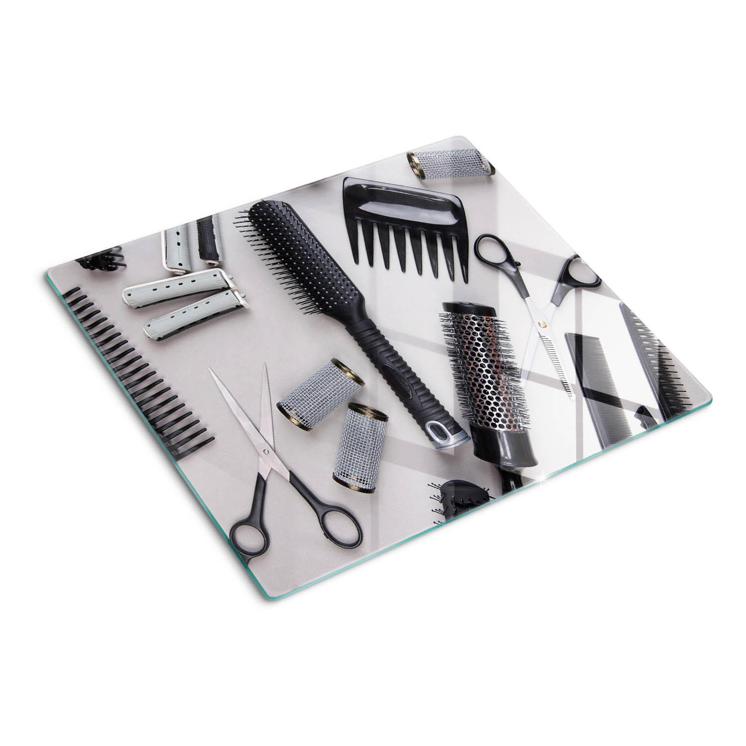 GLASPLATTE 60x52 cm Friseurwerkzeuge - Schwarz, Glas (60/0.4/52cm) - TULUP