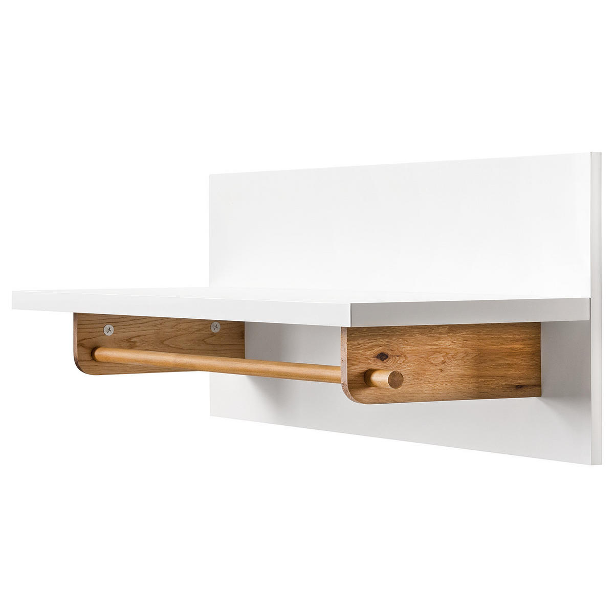 WANDGARDEROBE - Eiche teilmassiv - Weiß / Eiche - Eichefarben/Weiß, Holz/Holzwerkstoff (97/35/32cm) - home24