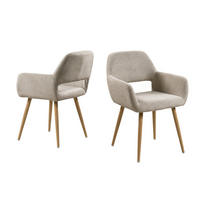 ESSZIMMERSTÜHLE 2er-Set, gepolsterte Sitzfläche aus Stoff, Metallbeine, Beige - Beige, Textil/Metall (54.5/78/53cm) - Meubles Cosy