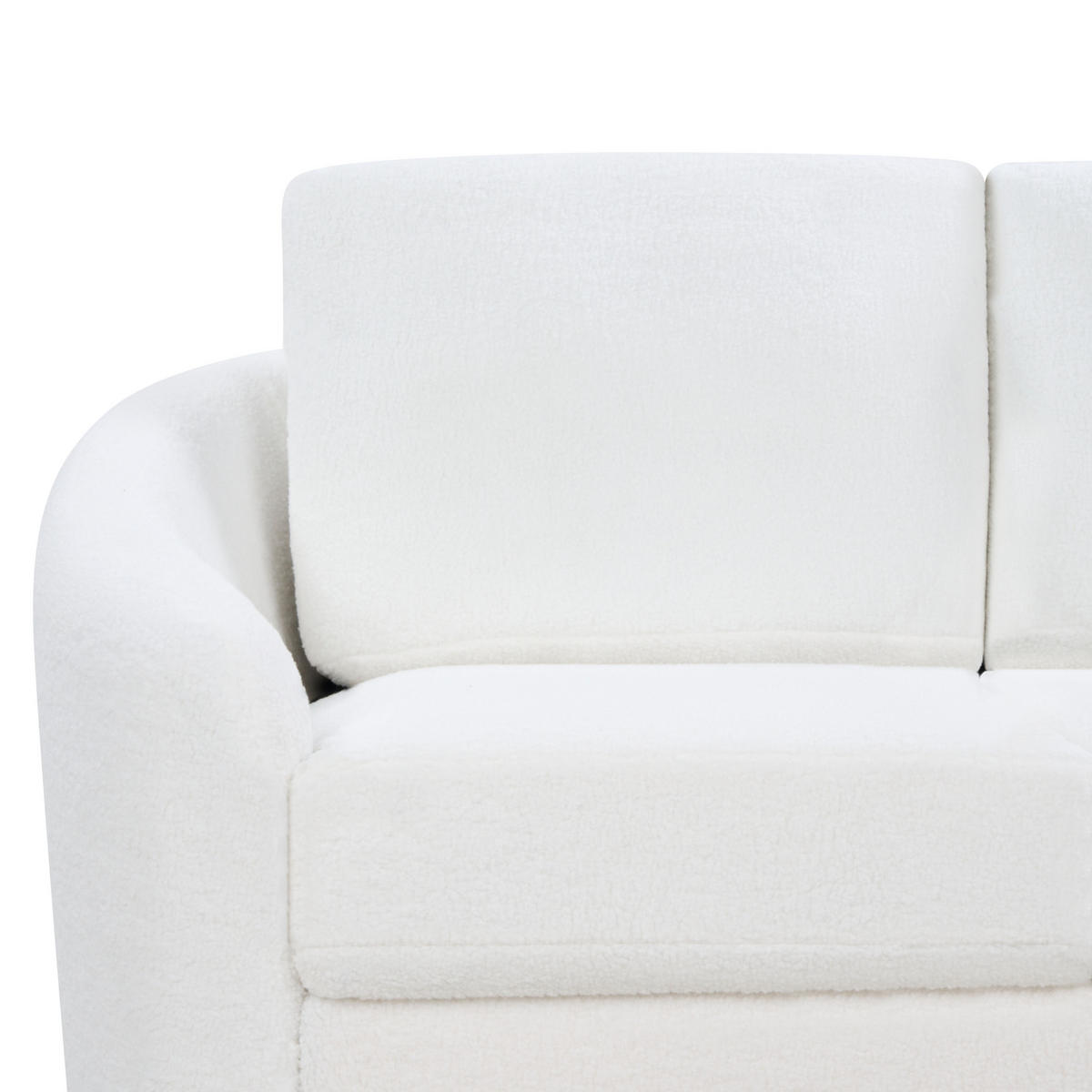 2-SITZER-SOFA Bouclé weiß/gold Trosa - Goldfarben/Weiß, Textil (153/88/86cm) - Beliani