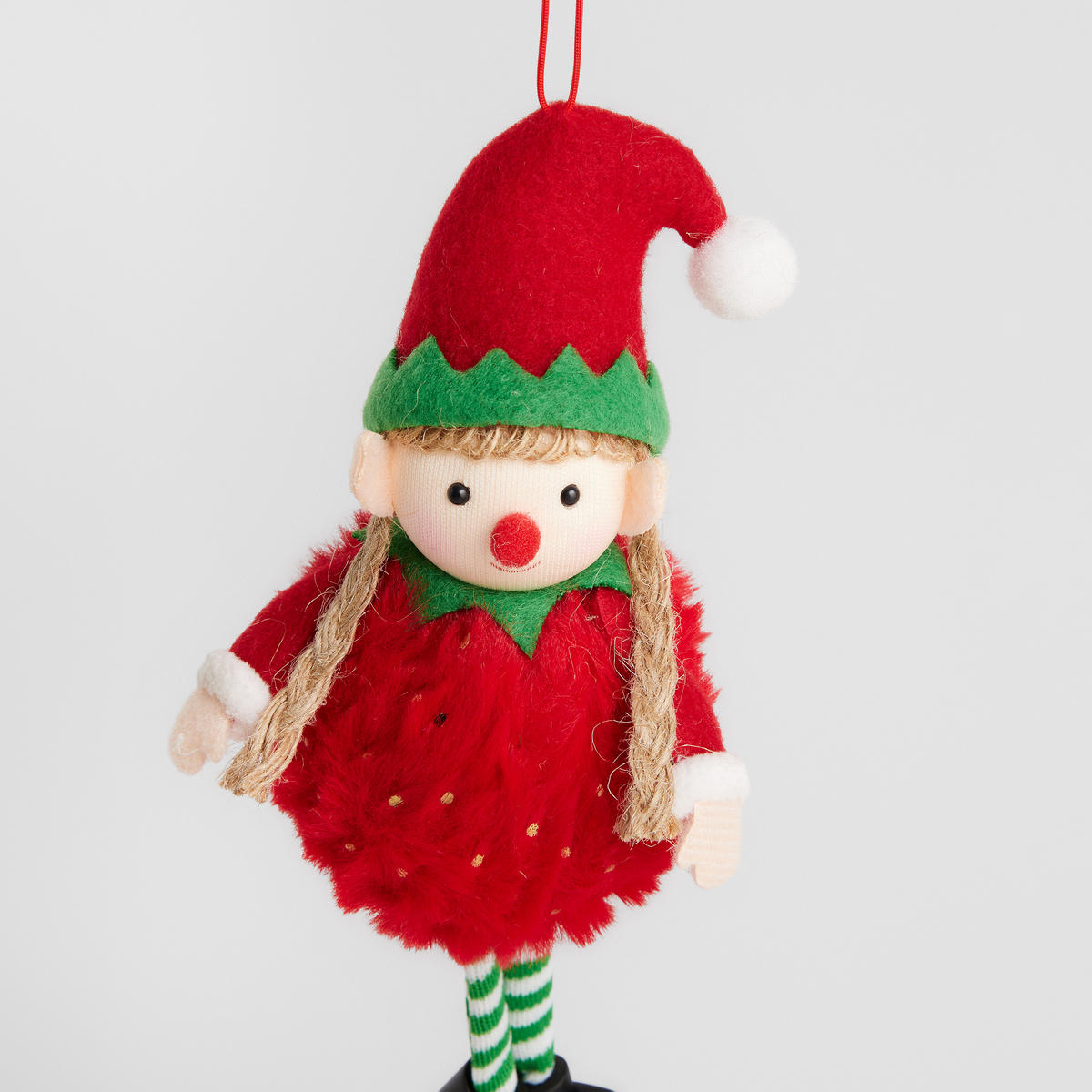 WEIHNACHTSDEKO Hängend BERNARD, 17 x 5 cm, Rot, Christbaumschmuck, Weihnachtsbaumdekoration, Christmas, Xmas - Rot, Textil (5/17/6cm) - home&you