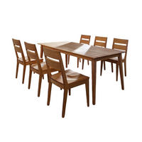 TISCHGRUPPE Dahlia Esstisch mit 6 Stühlen Massivholz Wildeiche geölt - Wildeiche, Holz (184/1/180cm) - 58aufmkessel