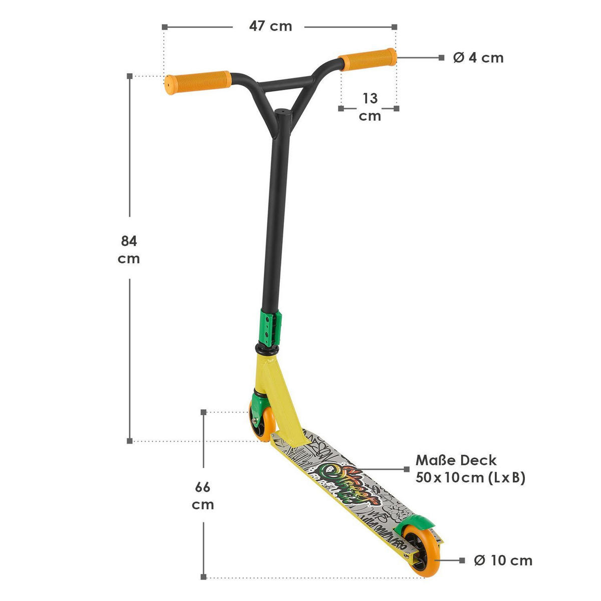 STUNTSCOOTER Street Life - Multicolor, Metall (66/47/84cm) - Artsport