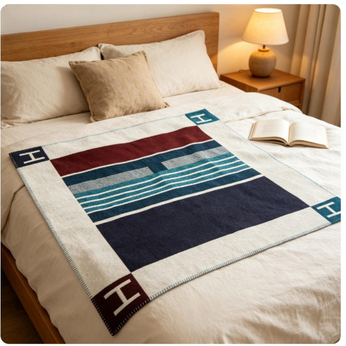 WOHNZIMMERDECKE – 180 x 130 cm, Blau - Blau, Textil (180/130cm)