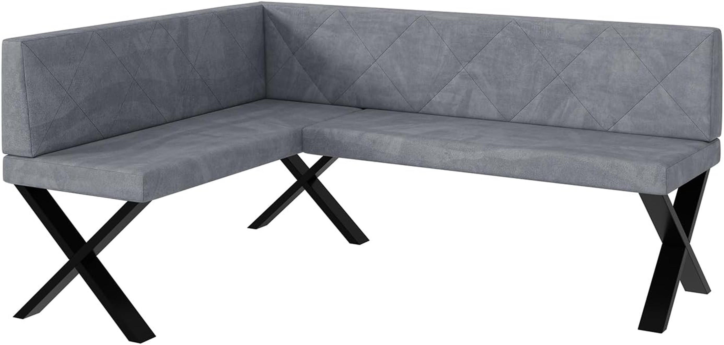 Meblini Eckbank Grau 168x128 cm