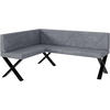 ECKBANK ERIC_X - Grau, Textil (128/168cm) - Meblini