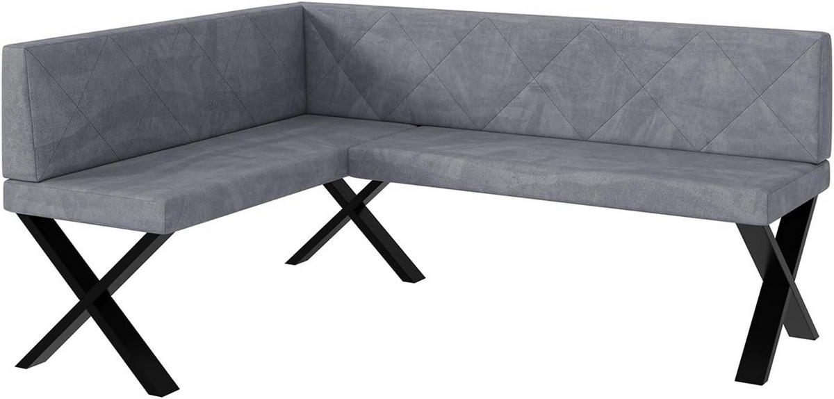 ECKBANK ERIC_X - Grau, Textil (128/168cm) - Meblini
