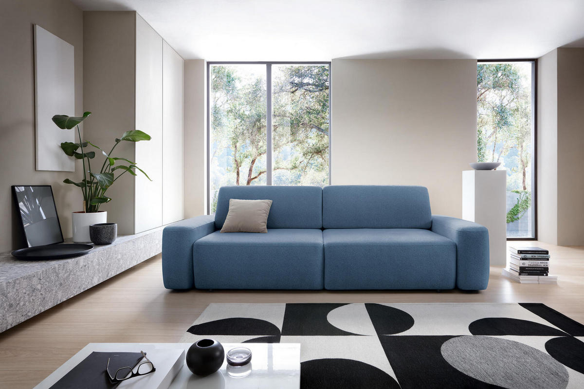 SOFA BOULI Blau 257x105x82 cm - Blau, Textil (257/82/105cm) - FURNLUX