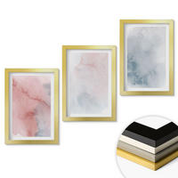 WANDBILDER 3er Set - 20x30 cm Goldrahmen - Pastellfarben auf Leinwand - Goldfarben, Kunststoff (20/30cm) - ArtPrintCave