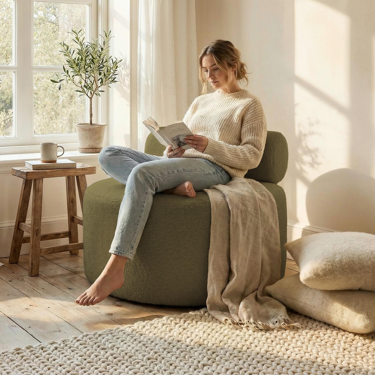 SESSEL CHERRY 90/78 cm, in Grün - Grün, Textil (90/78/90cm) - Idohome
