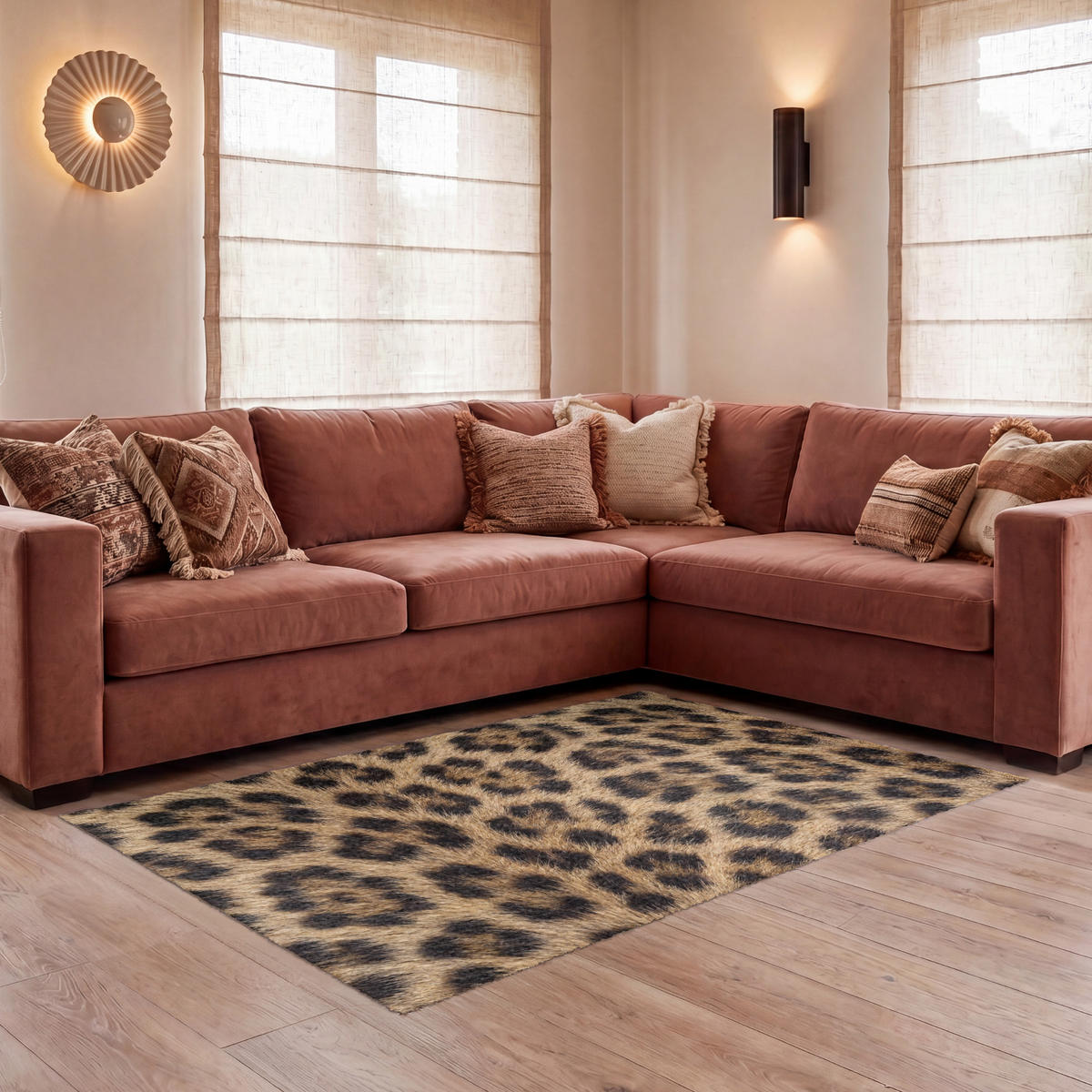 KOBERCE - Leopard - Kabát - Klasický - Hnedý - 150x90 cm - hnedá, textil/plast (150/0.4cm) - OnlyWow