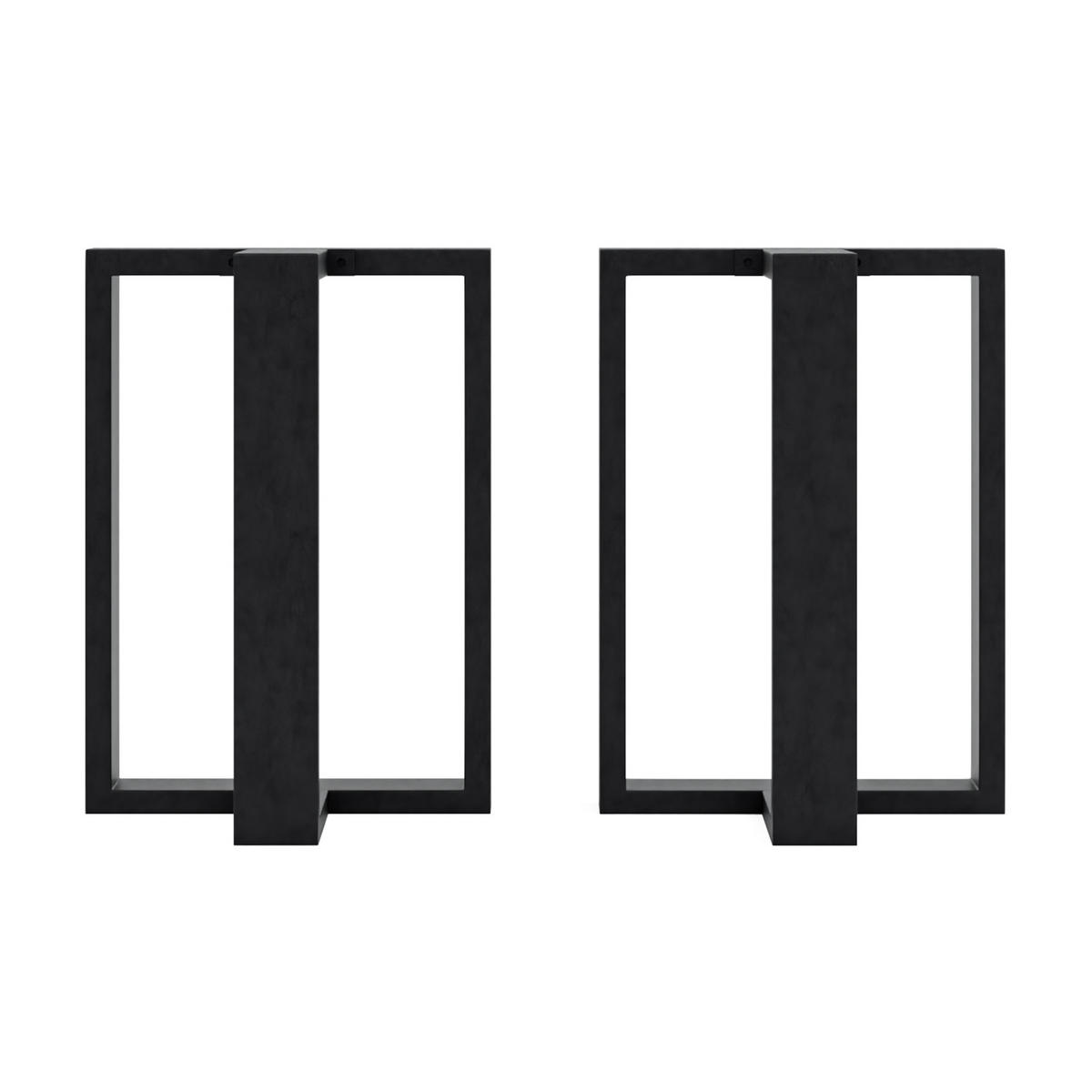 TISCHGESTELL-SET 2 TLG. Ashby - Schwarz, Metall (30/42/20cm) - [en.casa]