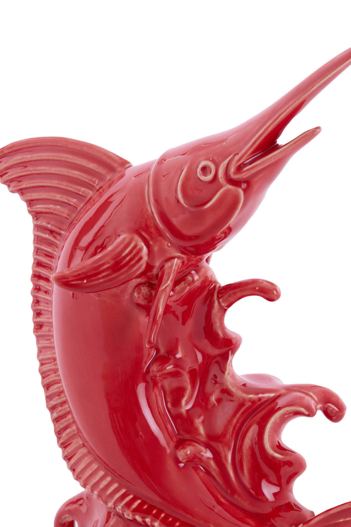 ORNAMENT Schwertfisch Rot 33/16,5/43,5 cm - Rot, Keramik (16.5/43.5/33cm) - Light & Living